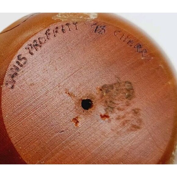 Janis Proffitt Wood Vase 1998 Floral Cherry Wood READ 3 3/4" - Picture 8 of 9